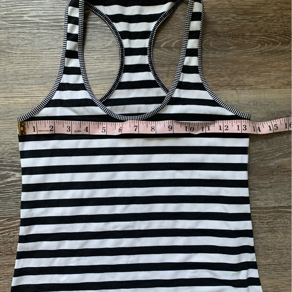 Lululemon Black & White Striped CRB Cool Racerback Tank Top 4 - Picture 2 of 5